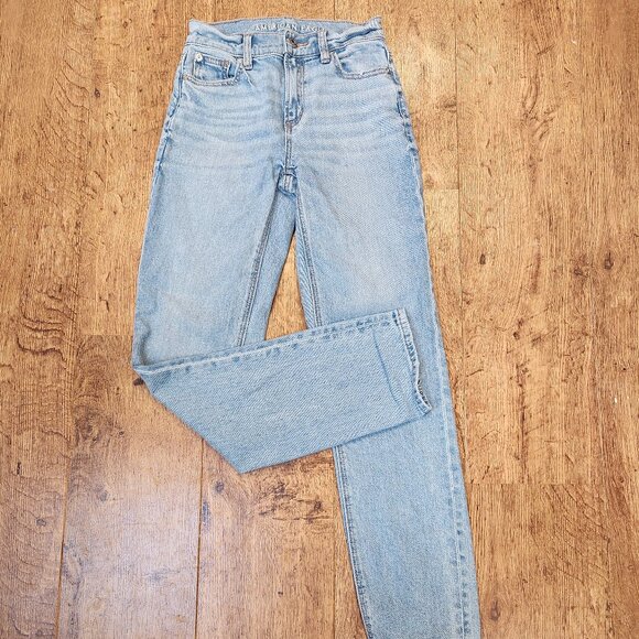 AMERICAN EAGLE Super High-Rise Straight Leg Jeans - Sz 000 - Picture 1 of 7